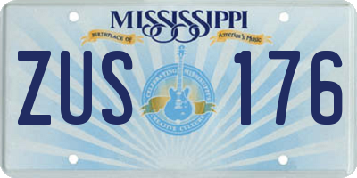 MS license plate ZUS176