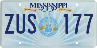 MS license plate ZUS177