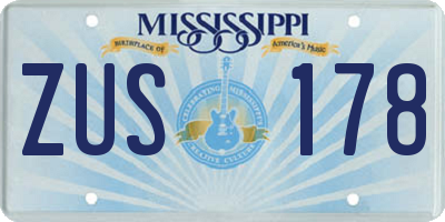 MS license plate ZUS178