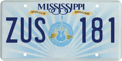 MS license plate ZUS181
