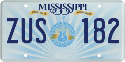 MS license plate ZUS182