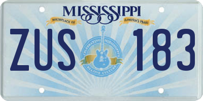 MS license plate ZUS183