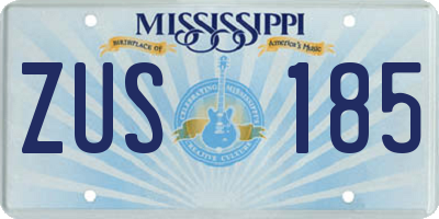 MS license plate ZUS185