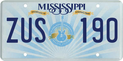 MS license plate ZUS190