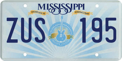 MS license plate ZUS195