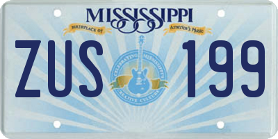 MS license plate ZUS199