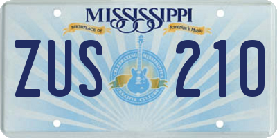 MS license plate ZUS210