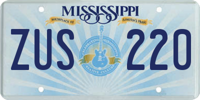 MS license plate ZUS220
