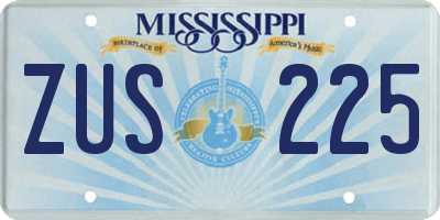 MS license plate ZUS225