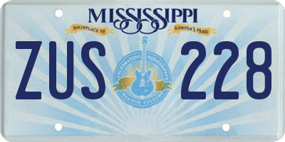 MS license plate ZUS228