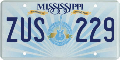 MS license plate ZUS229
