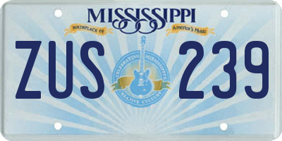 MS license plate ZUS239
