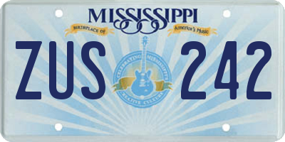 MS license plate ZUS242