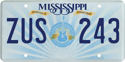 MS license plate ZUS243