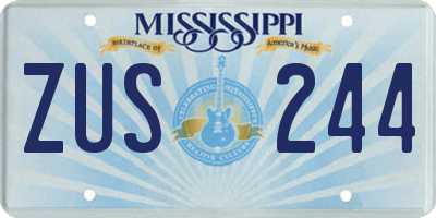 MS license plate ZUS244