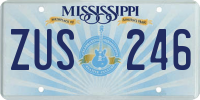 MS license plate ZUS246