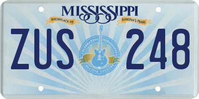 MS license plate ZUS248