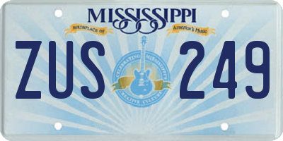 MS license plate ZUS249