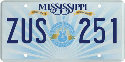 MS license plate ZUS251