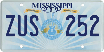 MS license plate ZUS252