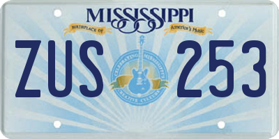 MS license plate ZUS253