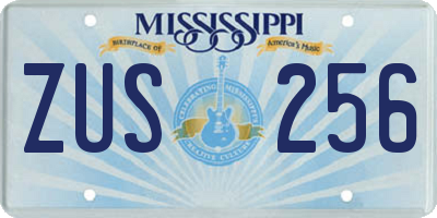 MS license plate ZUS256