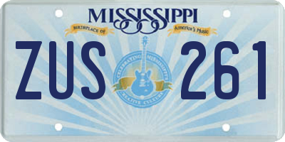 MS license plate ZUS261