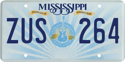 MS license plate ZUS264