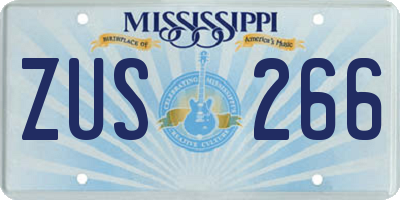 MS license plate ZUS266