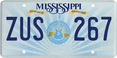 MS license plate ZUS267