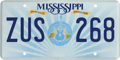 MS license plate ZUS268