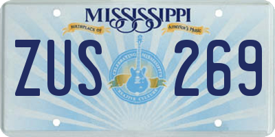 MS license plate ZUS269