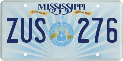 MS license plate ZUS276