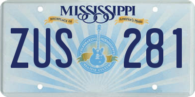MS license plate ZUS281