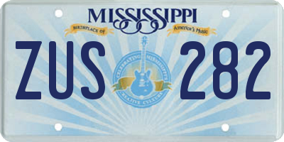 MS license plate ZUS282