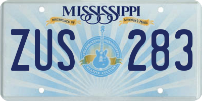 MS license plate ZUS283