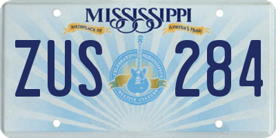 MS license plate ZUS284