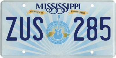 MS license plate ZUS285