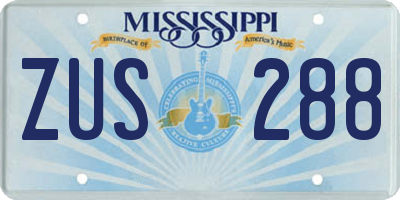 MS license plate ZUS288