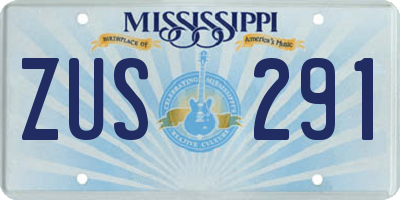 MS license plate ZUS291