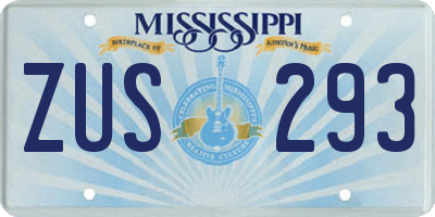 MS license plate ZUS293