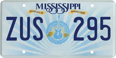 MS license plate ZUS295