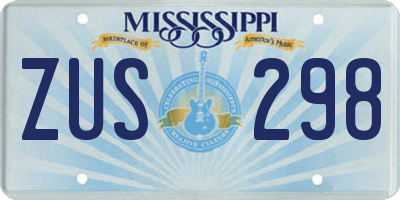 MS license plate ZUS298