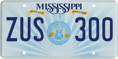 MS license plate ZUS300