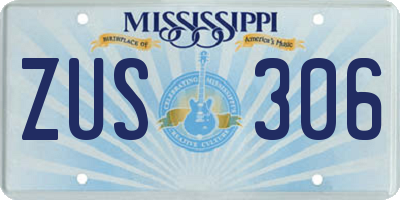 MS license plate ZUS306