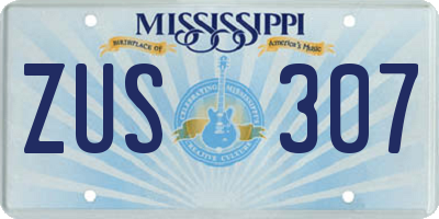 MS license plate ZUS307