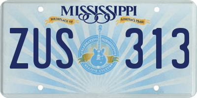 MS license plate ZUS313