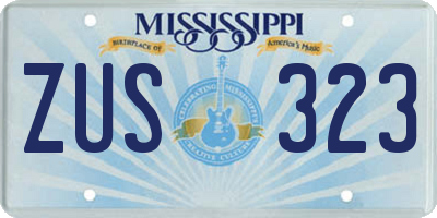 MS license plate ZUS323