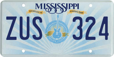 MS license plate ZUS324