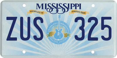 MS license plate ZUS325